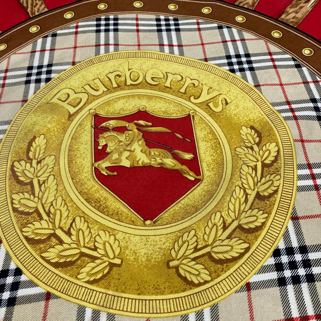 90s Burberrys ヴィンテージ シルクスカーフ ノバチェック 馬具柄