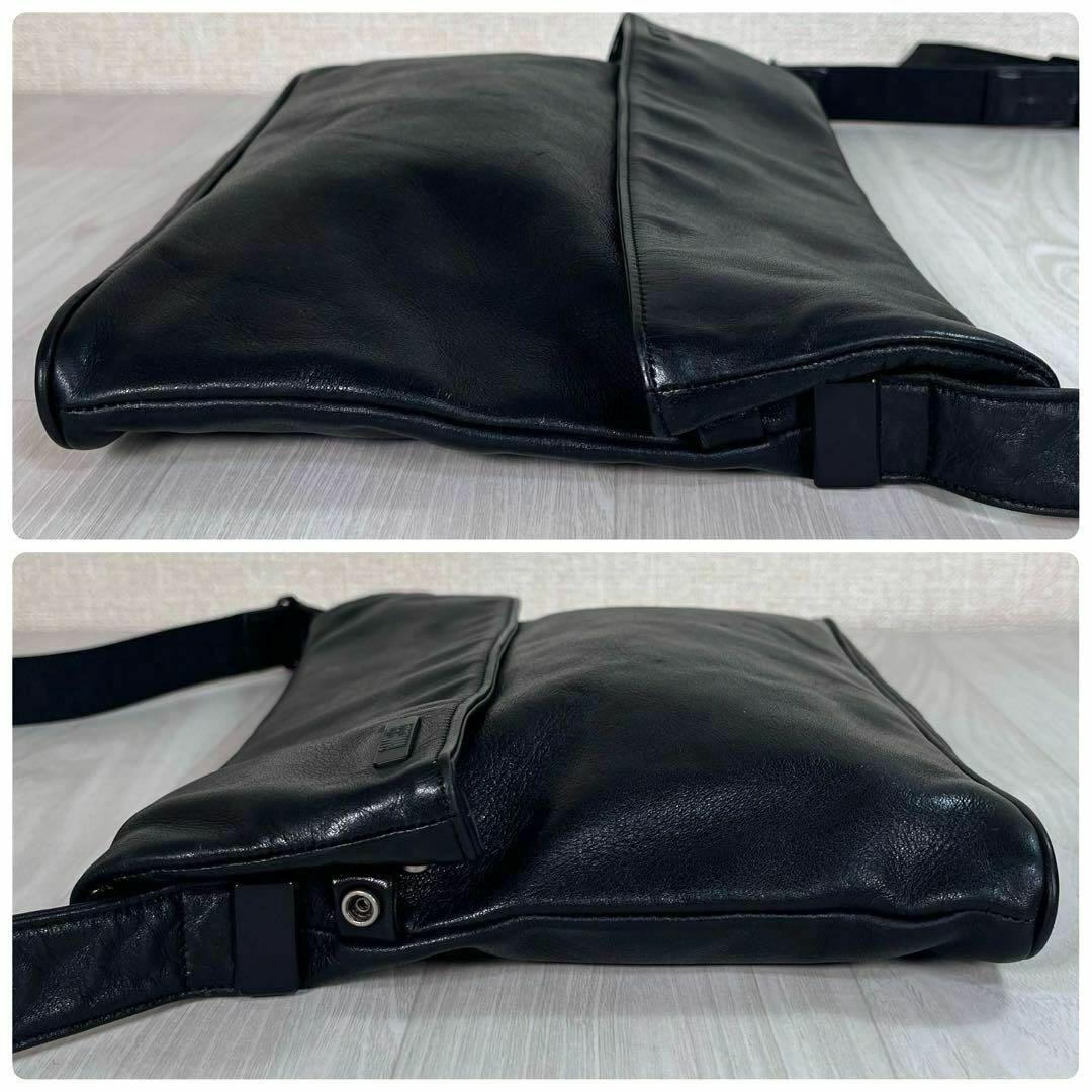 【美品・80s】ISSEY MIYAKE　ショルダーバッグ　レザー　ブラック　黒
