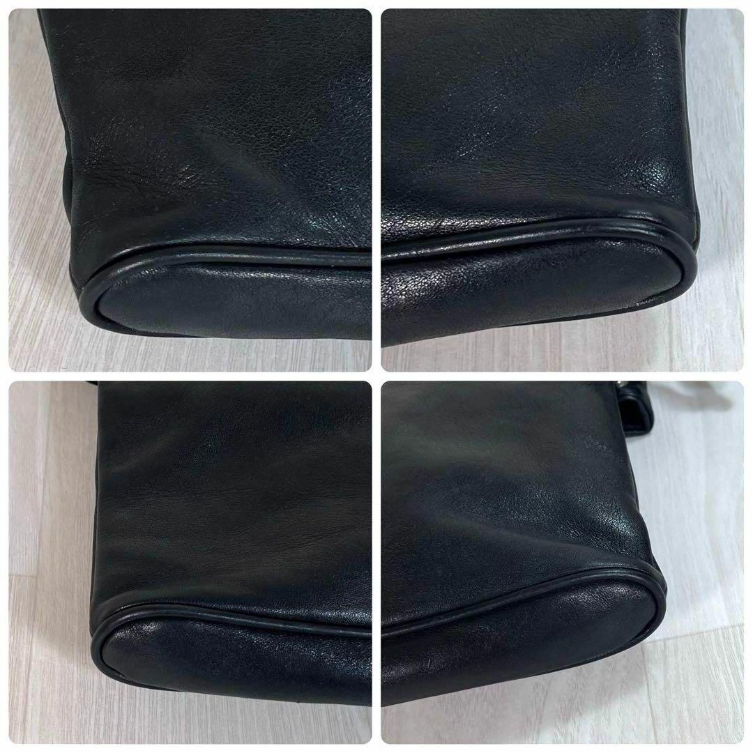 【美品・80s】ISSEY MIYAKE　ショルダーバッグ　レザー　ブラック　黒