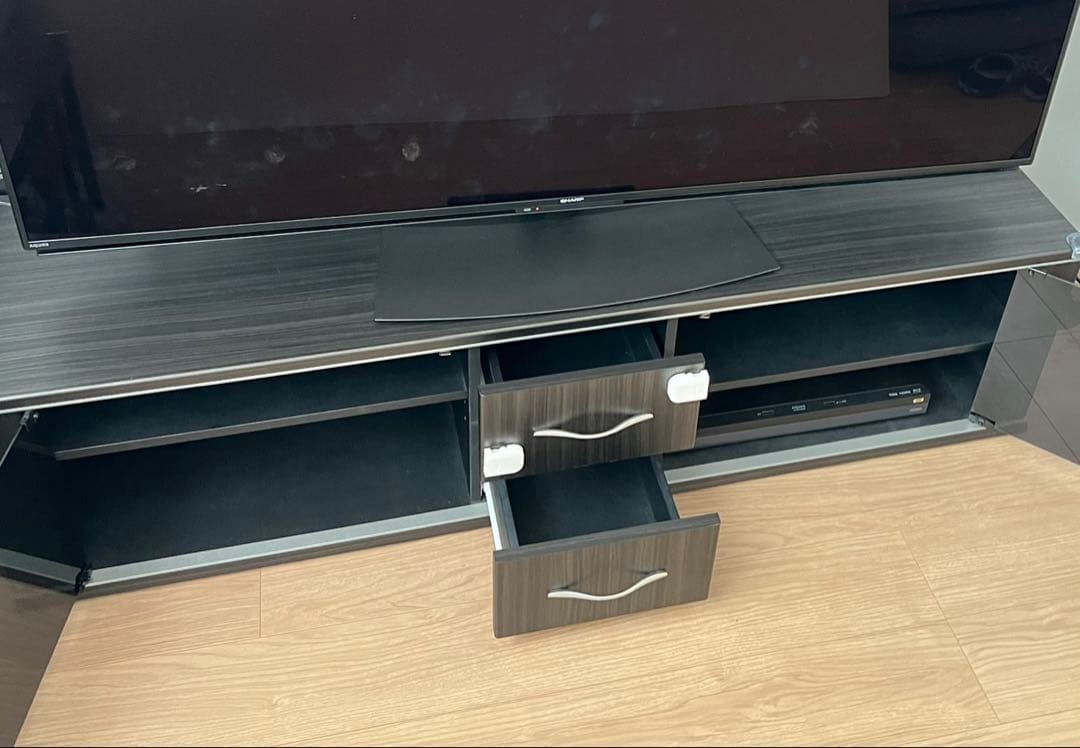 ダークブラウン テレビ台 【幅150㎝✖️奥行41㎝✖️高さ37.5㎝】引出し付き