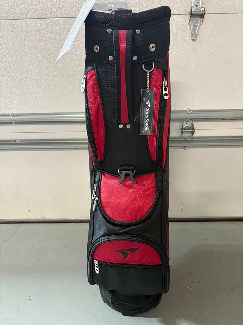 新品キャディバッグ　ツアーステージ　赤黒