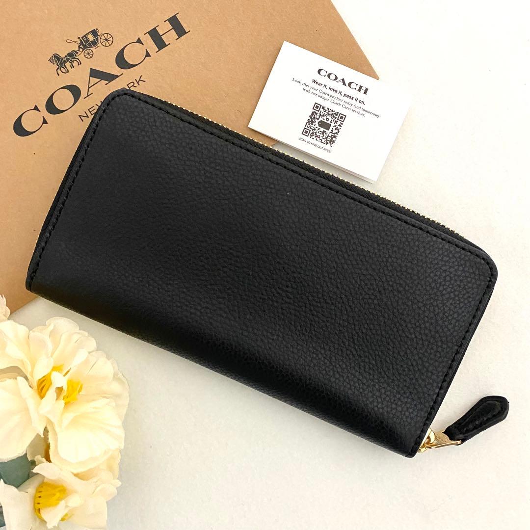 新品　正規品☆COACH コーチ　長財布　メンズ ブラック　ゴールド 長財布