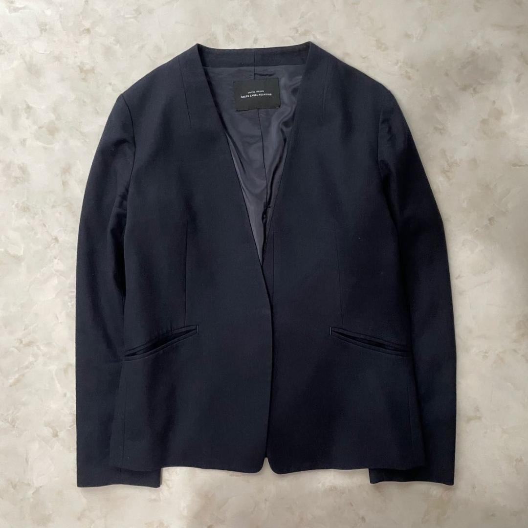 グリーンレーベルリラクシング　パンツスーツ　42 XL　ノーカラージャケット