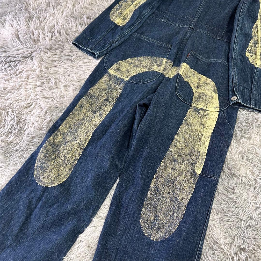 m5507【激レア EVISU】アーカイブ 大カモメ つなぎ デニム 日本製