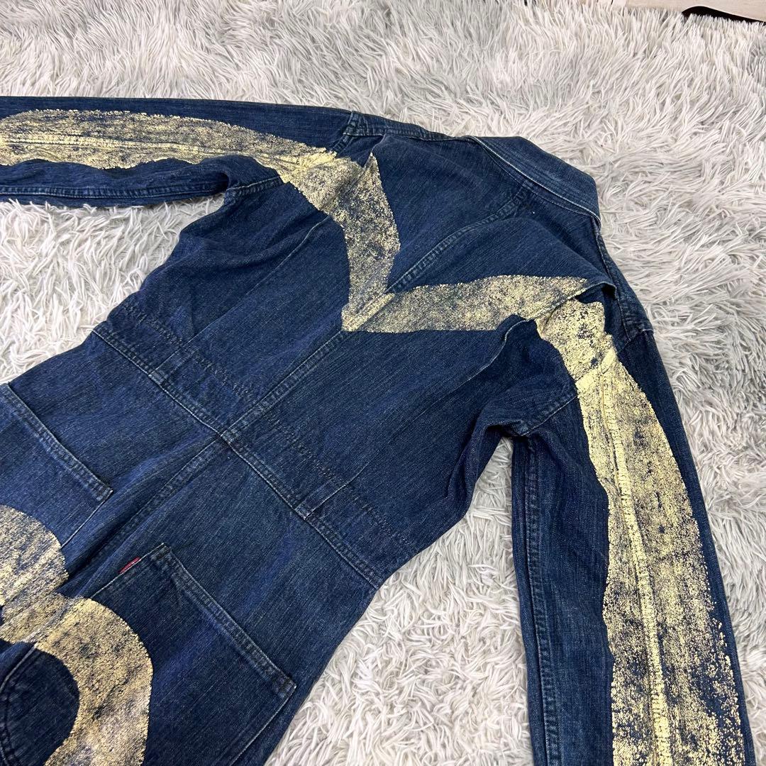 m5507【激レア EVISU】アーカイブ 大カモメ つなぎ デニム 日本製