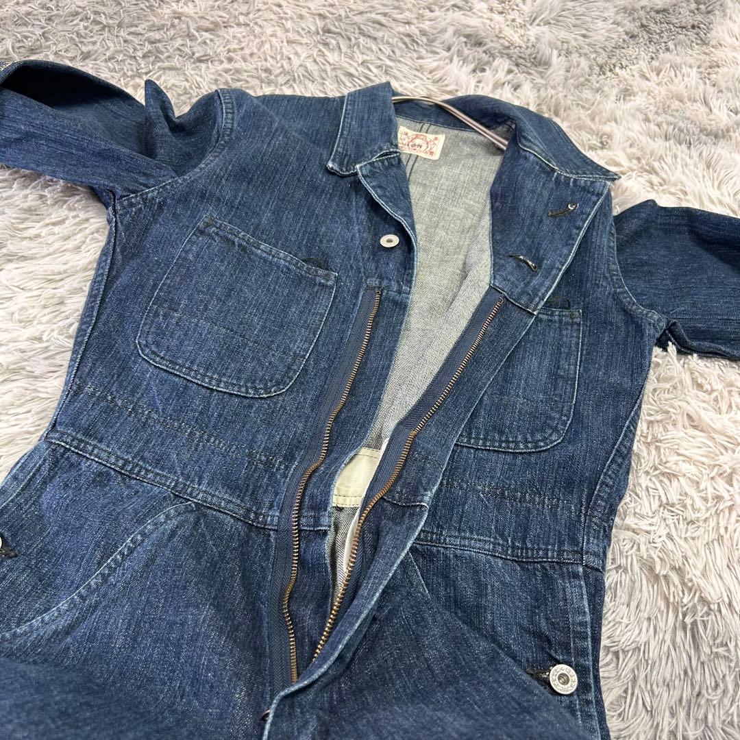 m5507【激レア EVISU】アーカイブ 大カモメ つなぎ デニム 日本製