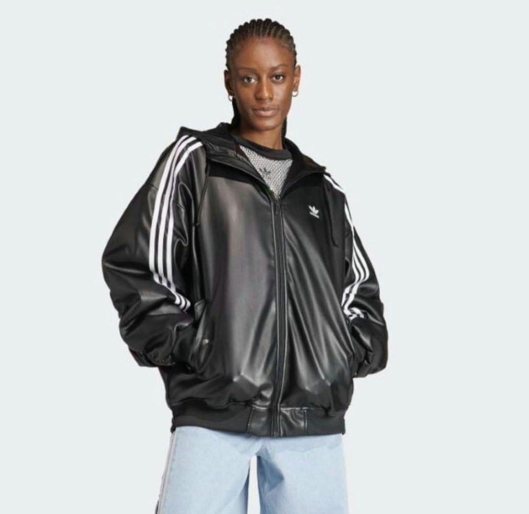 adidas ADILENIUM オーバーサイズ フェイクレザージャケット XL