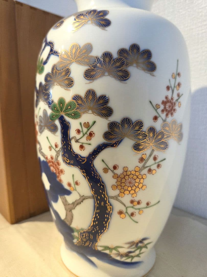 【新品】深川製磁 花瓶 磁器 花生け 花器 宮内庁御用達 木箱入り