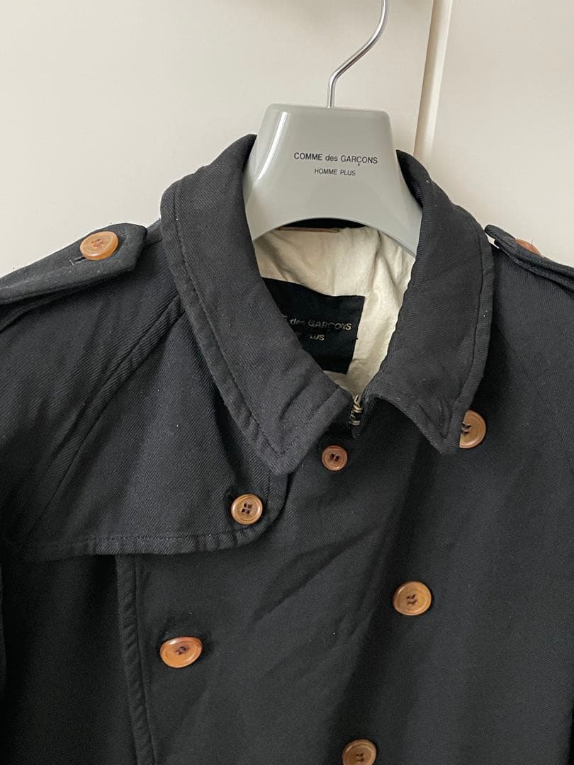 COMME des GARCONS HOMME PLUS 縮絨トレンチコート　黒