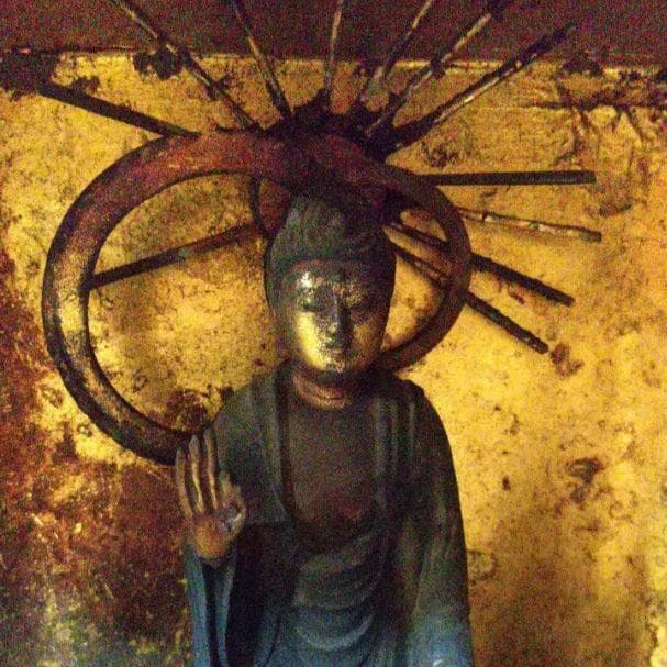 仏像　三尊像　厨子入り　阿弥陀三尊