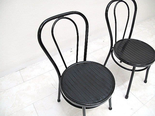 カサブランカ ベントスチールチェア 2脚セット ブラック 　 ダイニングチェア