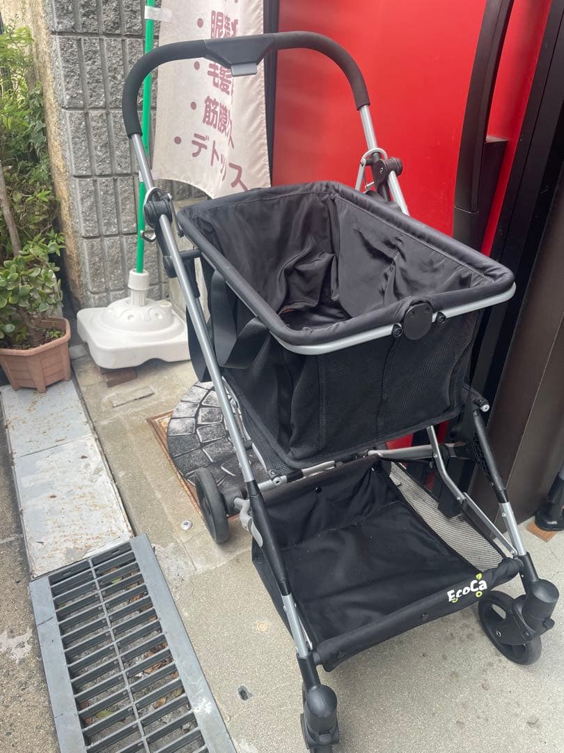 EcoCa 折りたたみ式 ブラックショッピングカート