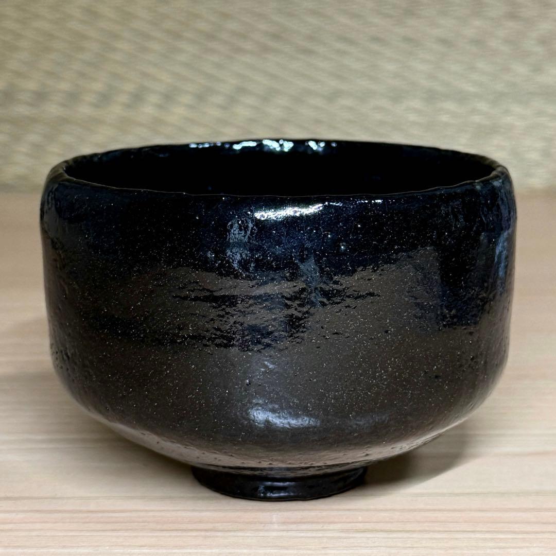 楽焼 佐々木昭楽 長次郎写 東陽坊 黒楽 茶碗 抹茶碗 茶道具 共箱 共布 栞
