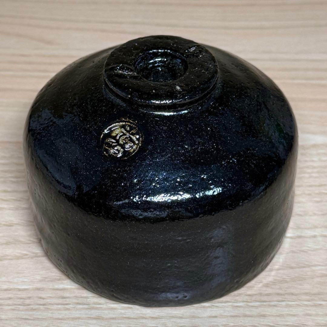 楽焼 佐々木昭楽 長次郎写 東陽坊 黒楽 茶碗 抹茶碗 茶道具 共箱 共布 栞