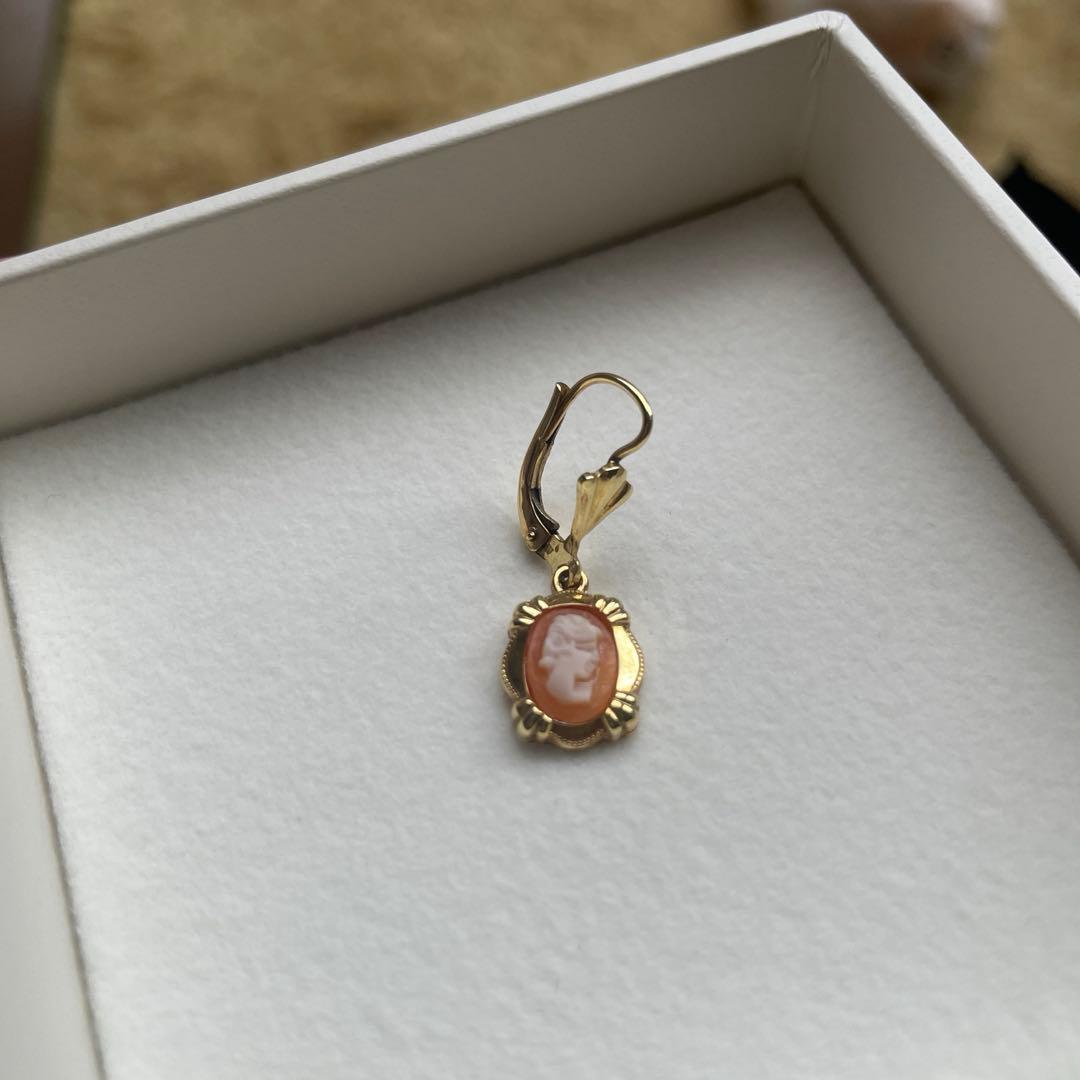 【美品】イギリス製 シェルカメオ ピアス アンティーク カメオピアス