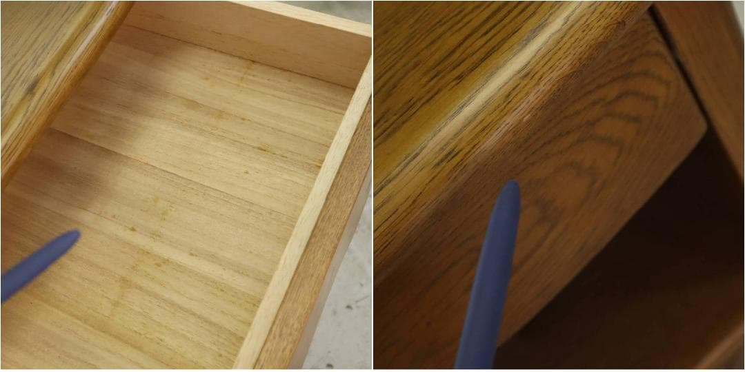 浜本工芸 No.1100 ファックス台A 電話台 コンセント付き ナラ無垢材