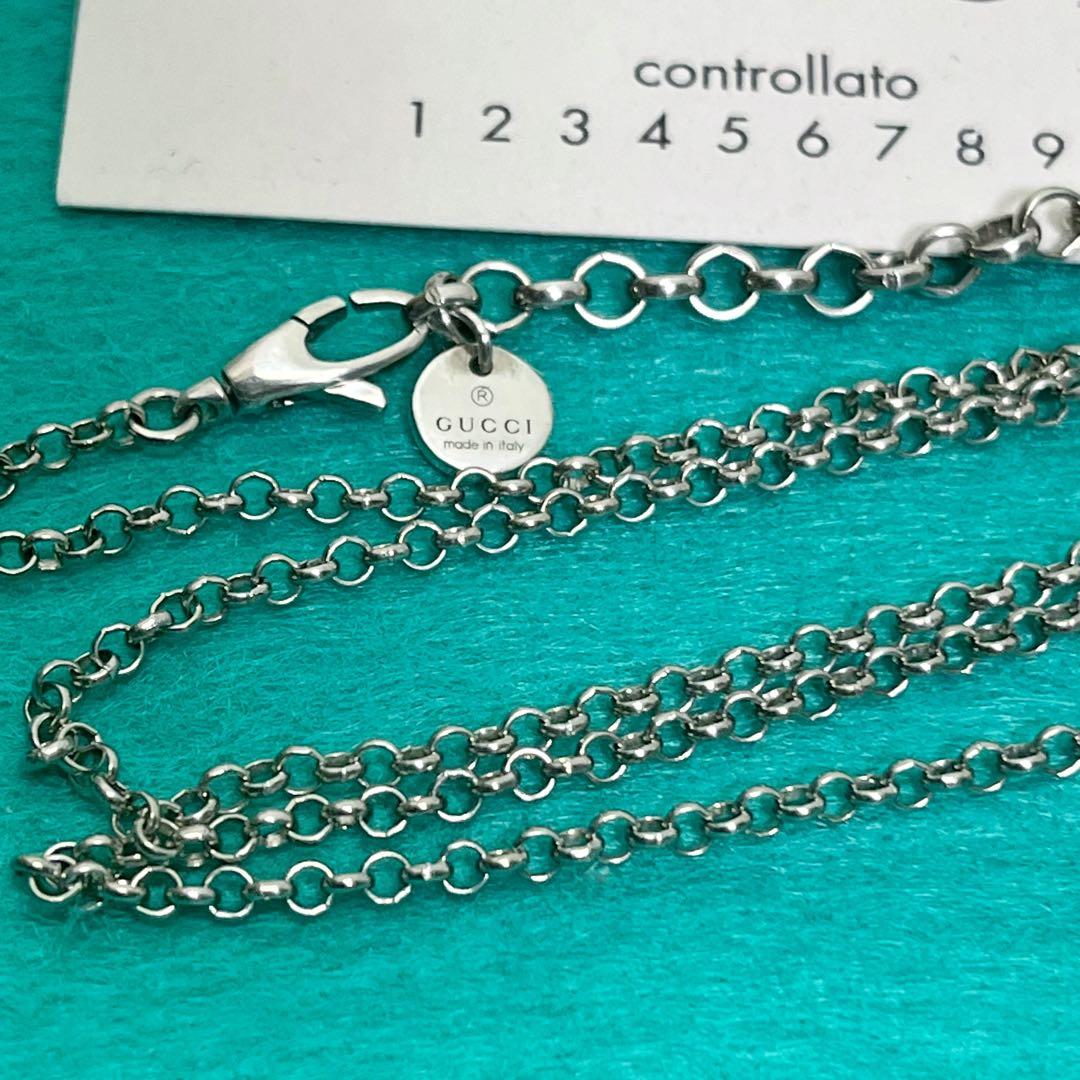 美品　GUCCI 2.2ミリ クロームチェーンネックレス　シルバー925