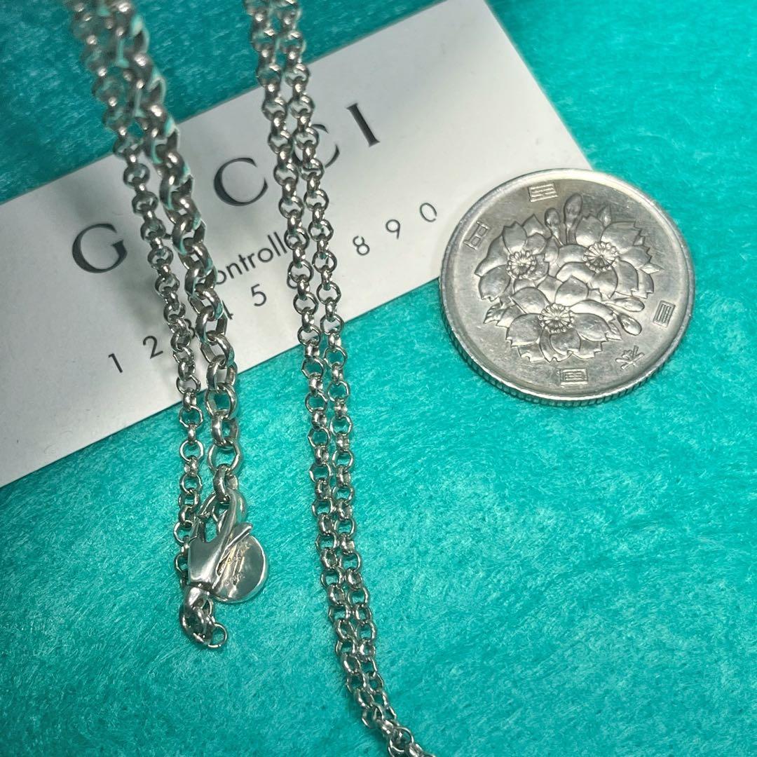 美品　GUCCI 2.2ミリ クロームチェーンネックレス　シルバー925