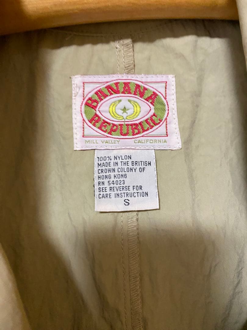 名作 80s Banana Republic ナイロン トレンチコート S 美品
