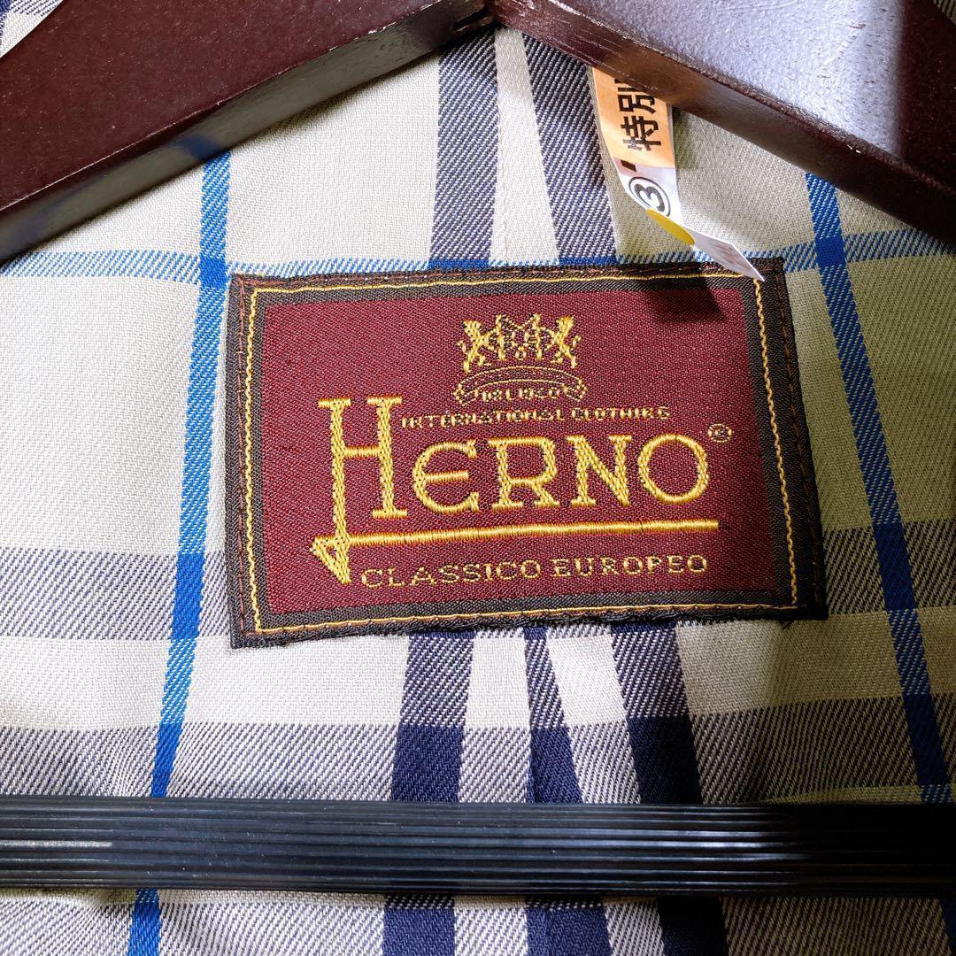 HERNO ヘルノ　トレンチコート ロング丈　メンズ　48 紺　イタリア　　秋冬