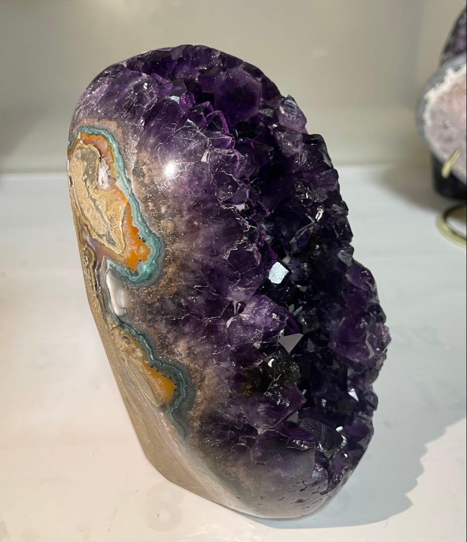 高品質アメジストドーム クリスタル 紫水晶 浄化 パワーストーン 濃いパープル