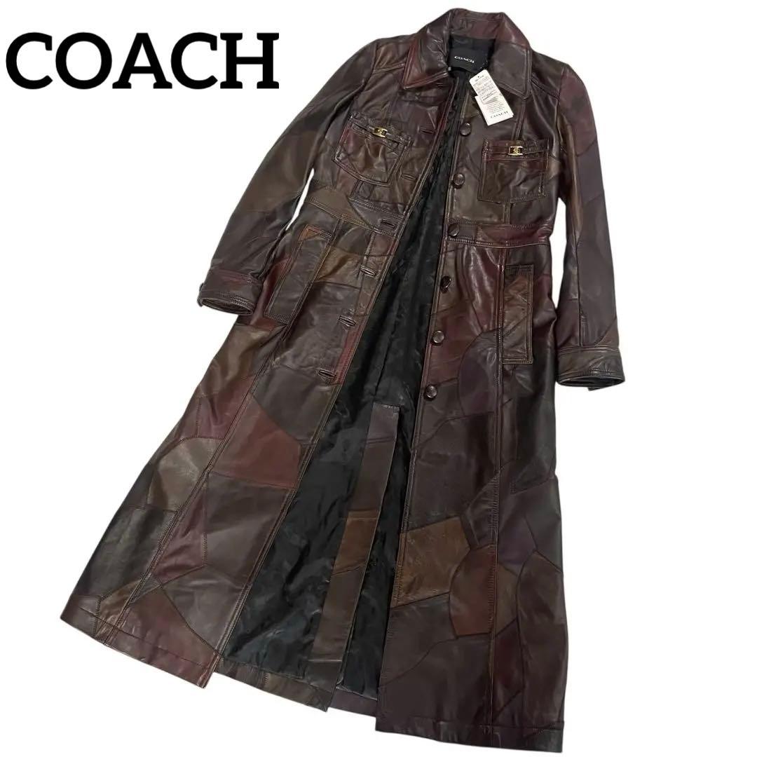 ◯未使用タグ付き COACH レザーコート Sサイズ