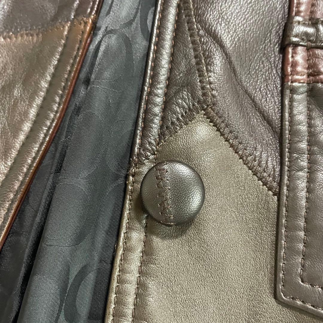 ◯未使用タグ付き COACH レザーコート Sサイズ