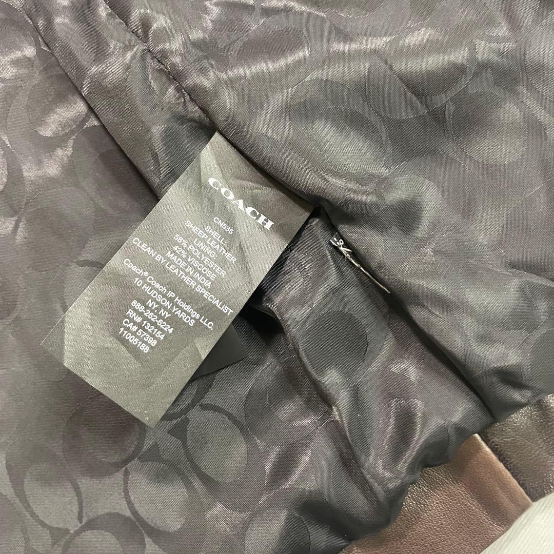 ◯未使用タグ付き COACH レザーコート Sサイズ