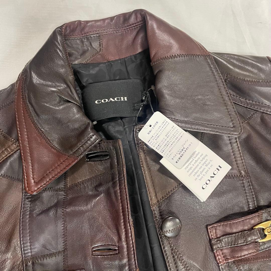 ◯未使用タグ付き COACH レザーコート Sサイズ