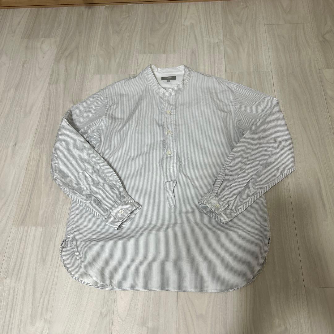 マーガレットハウエル メンズS バンドカラーシャツ ストライプ