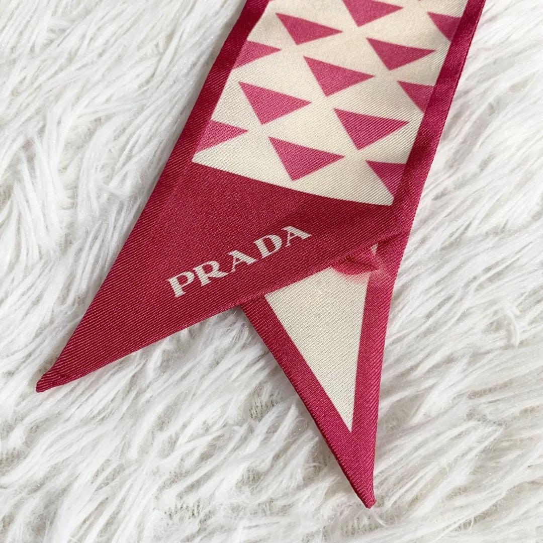 現行モデル✨　PRADA　プラダ　プリントシルクツイル　スキニースカーフ　リップ