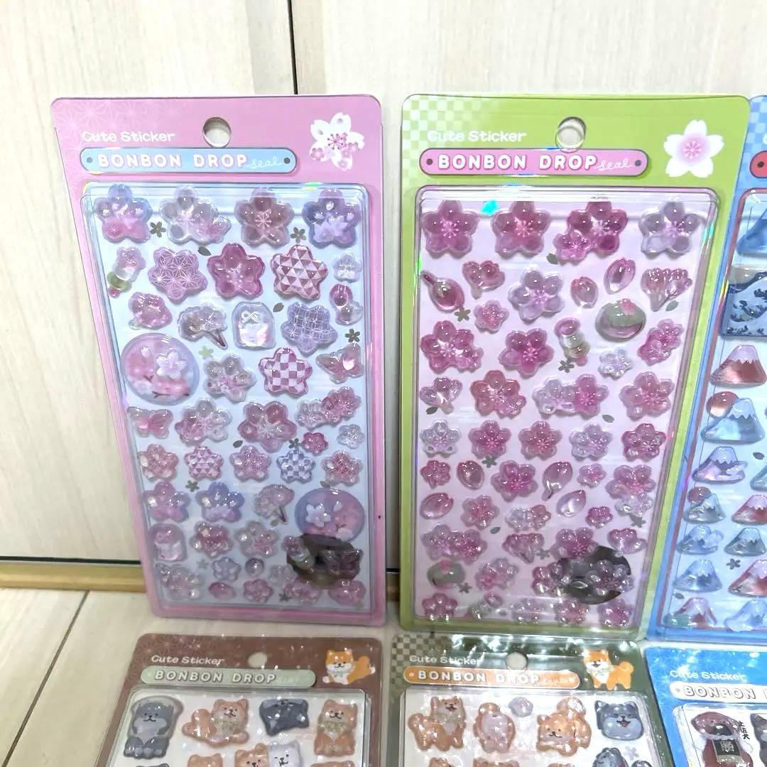 新品！ボンボンドロップシール　和柄　8枚セット