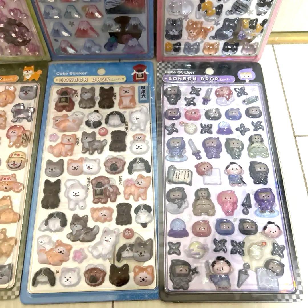 新品！ボンボンドロップシール　和柄　8枚セット