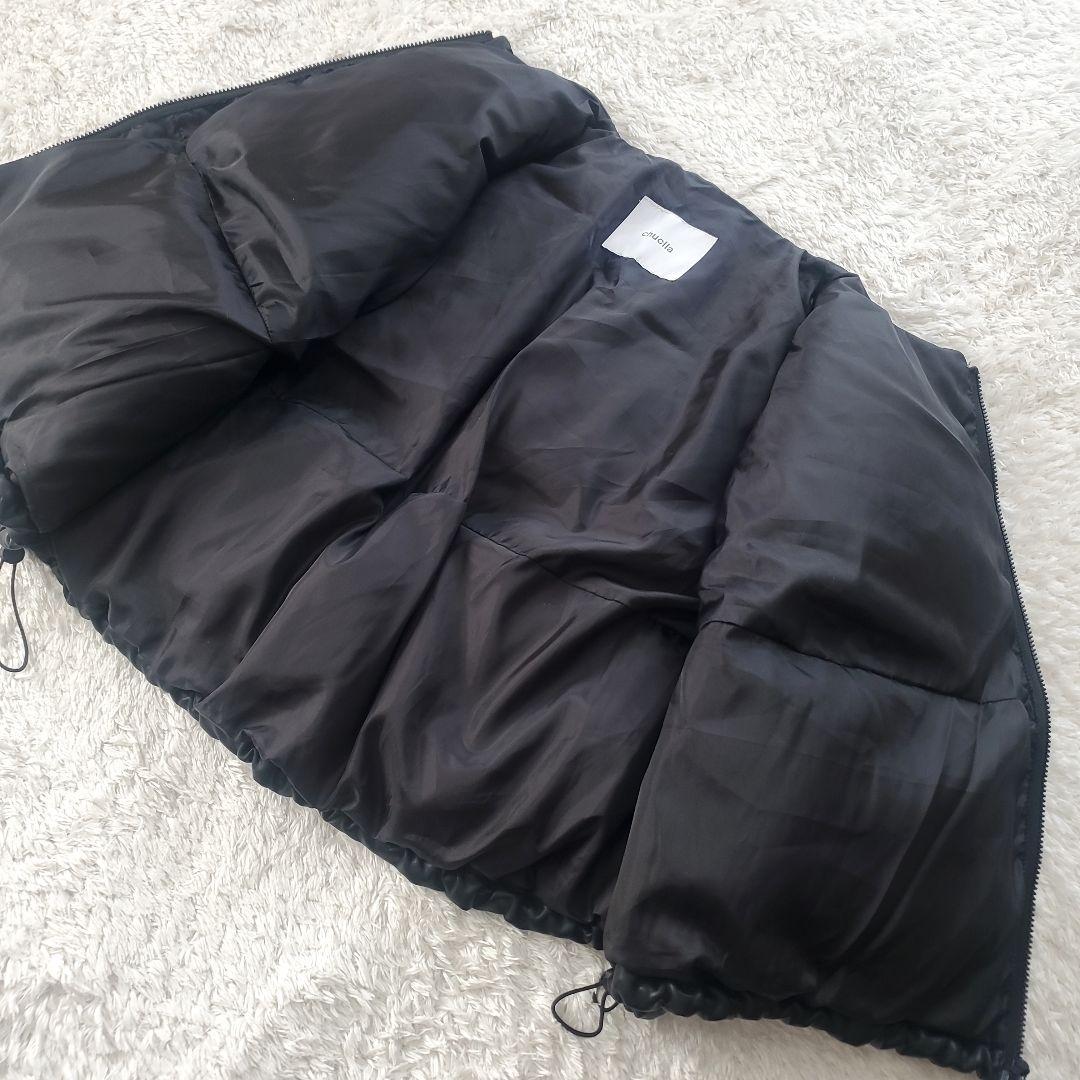 chuclla PUレザー サークルダウンベスト M ブラック