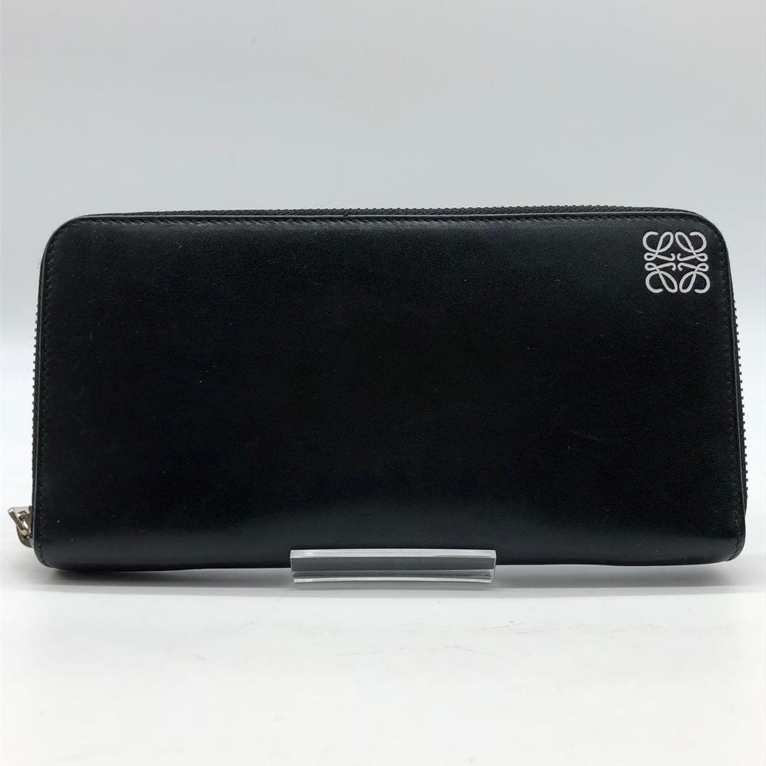 ✨美品✨LOEWE ロエベ 長財布 アナグラム ラウンドジップ レザー ブラック