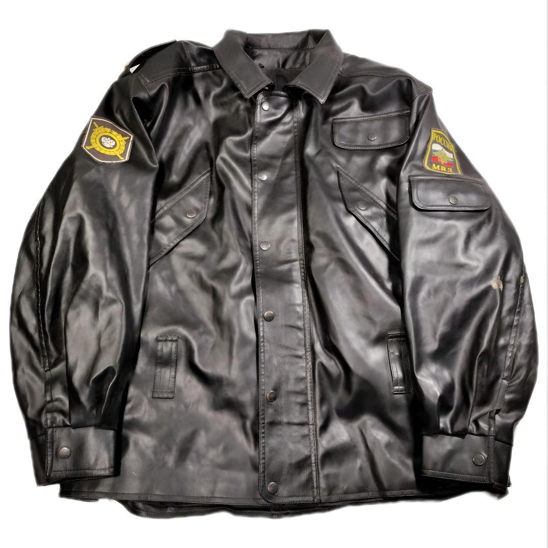 ロシア軍 実物 ロシア内務省 警察 PPS レザージャケット 52-3くらい