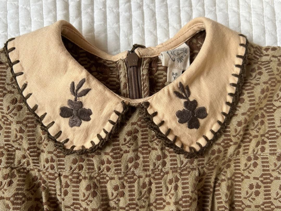 apolina grid floral jacquard ワンピース