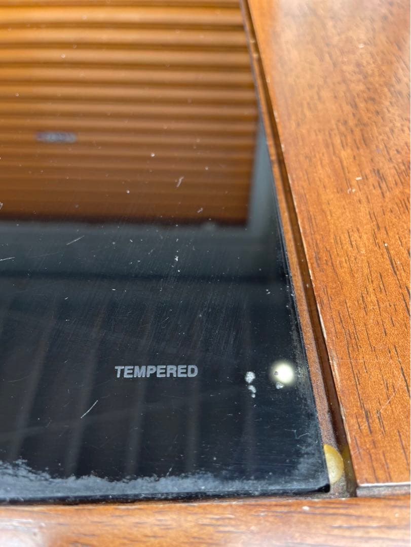 アジアン家具　バリ　木製ガラス天板付き長方形テーブル　センターテーブル