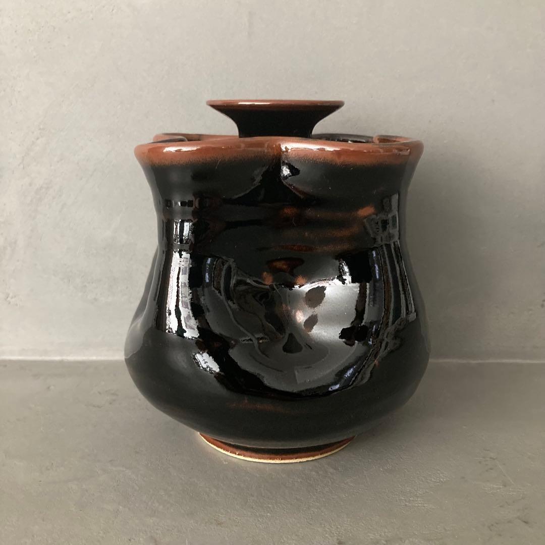 天目 花入 花瓶 花器 共箱