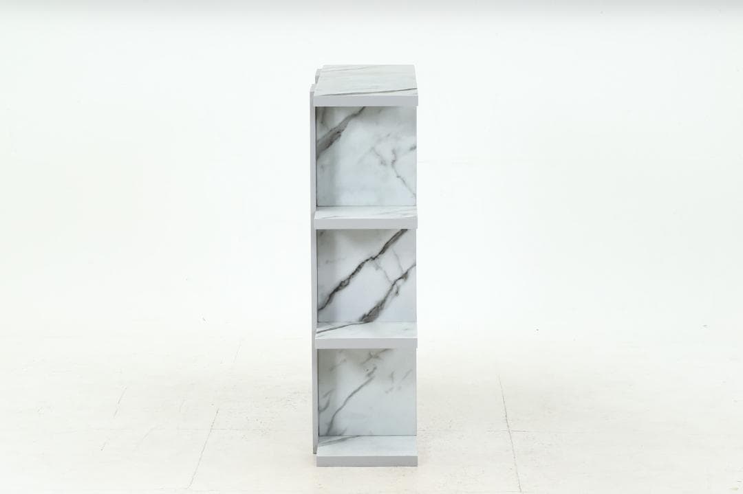 オープンシェルフ４段　大理石柄　幅90ｃｍ×奥行31ｃｍ×高さ108.5ｃｍ