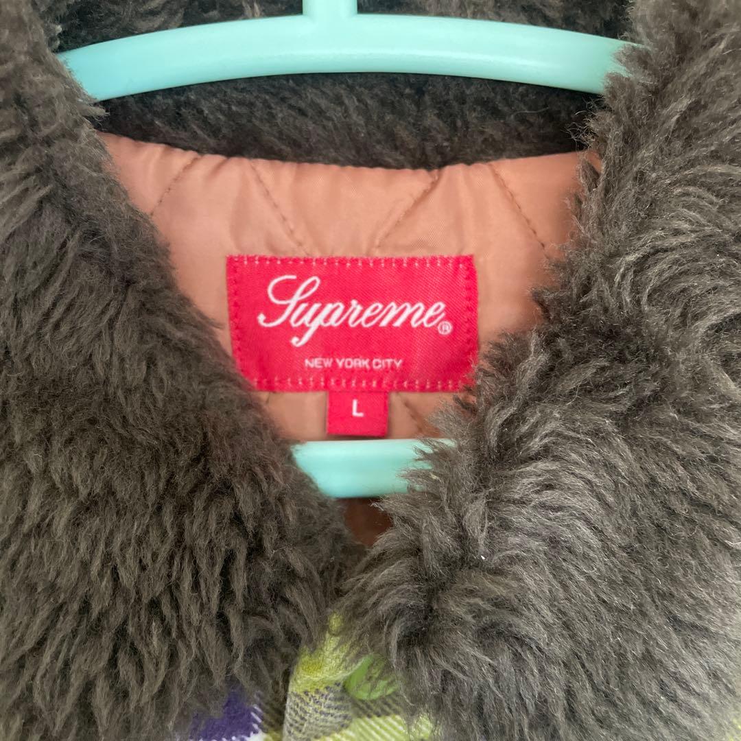 トップス Supreme Faux Fur Collar FIannel Shirt