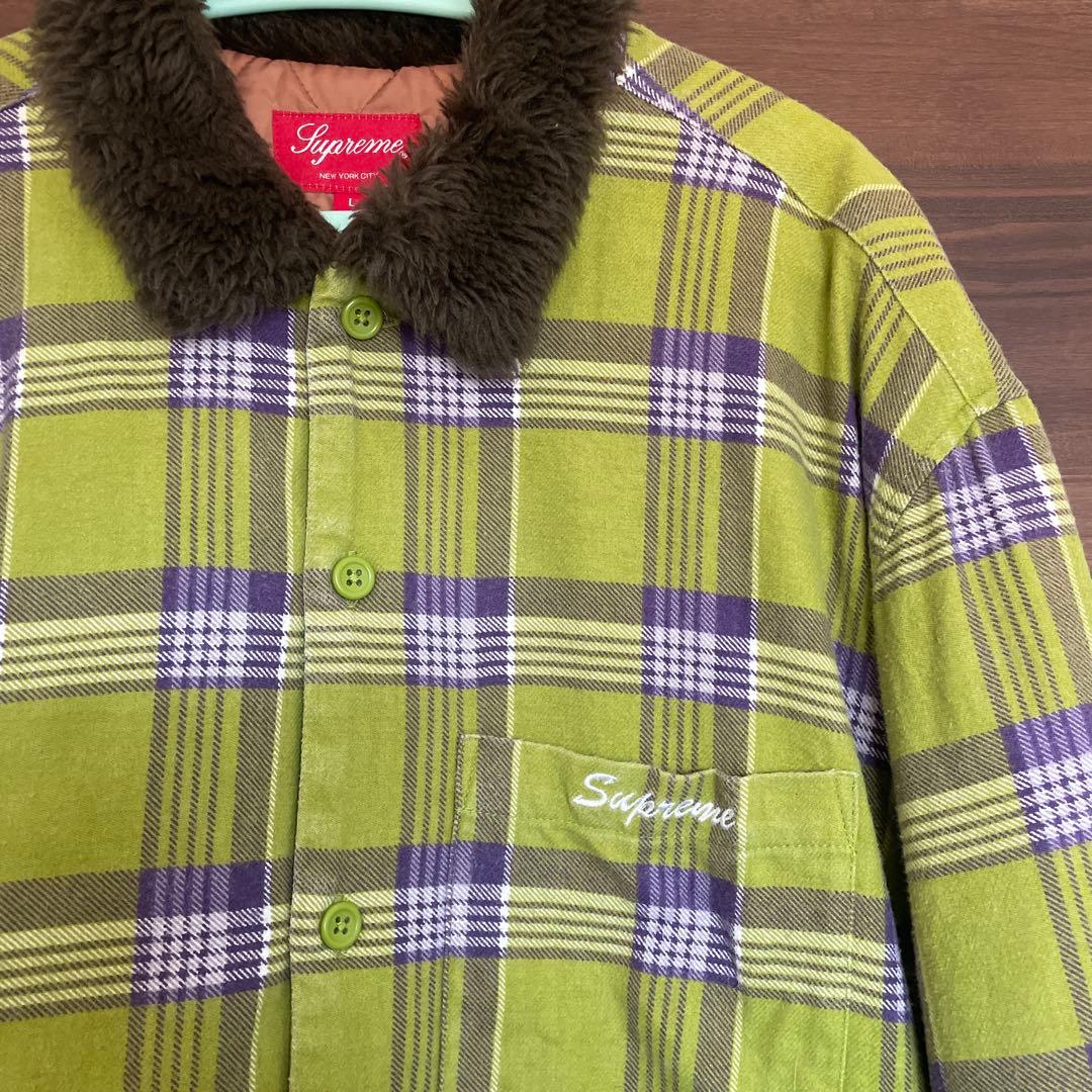 トップス Supreme Faux Fur Collar FIannel Shirt