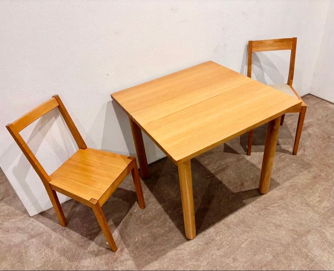 ⭐️超美品⭐️イス２脚＆テーブルセット⭐️無印良品⭐️廃盤希少⭐️木製テーブル