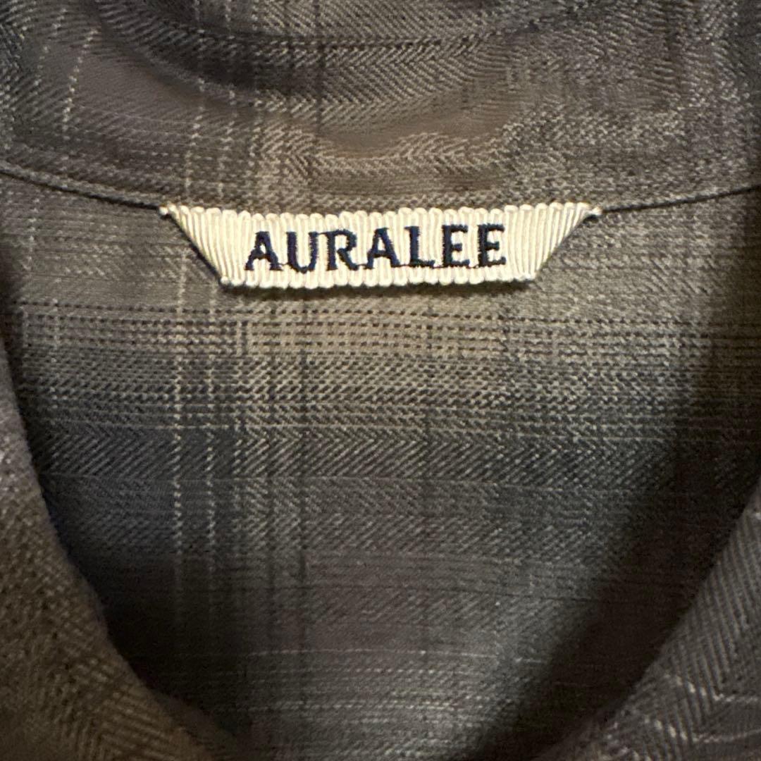 トップス AURALEE SUPER LIGHT WOOL CHECK SHIRT