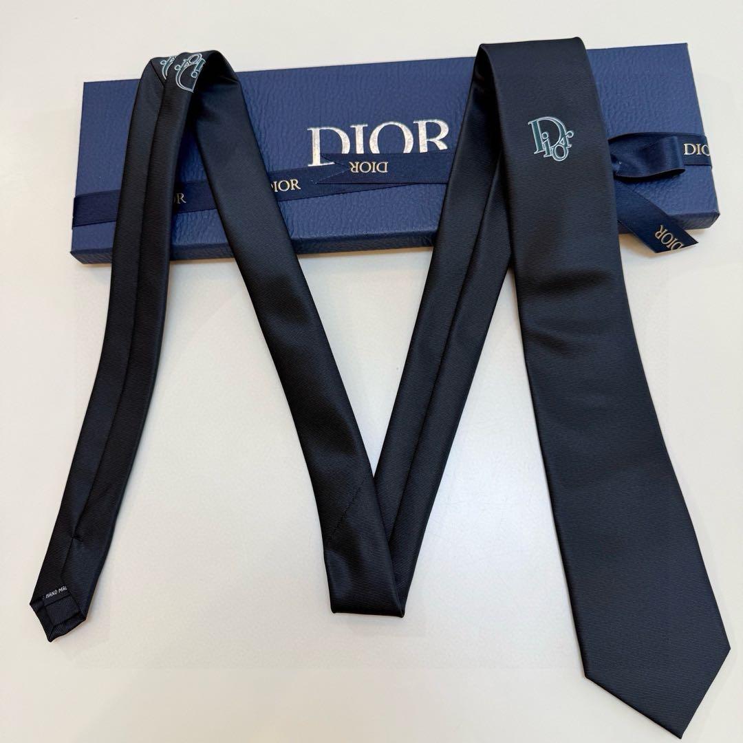 DIOR ロゴ入り ネクタイ ブラック系