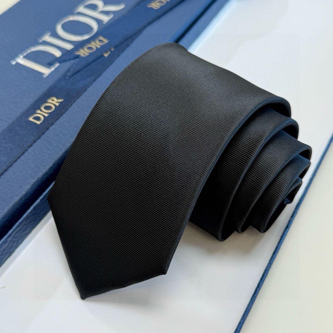 DIOR ロゴ入り ネクタイ ブラック系