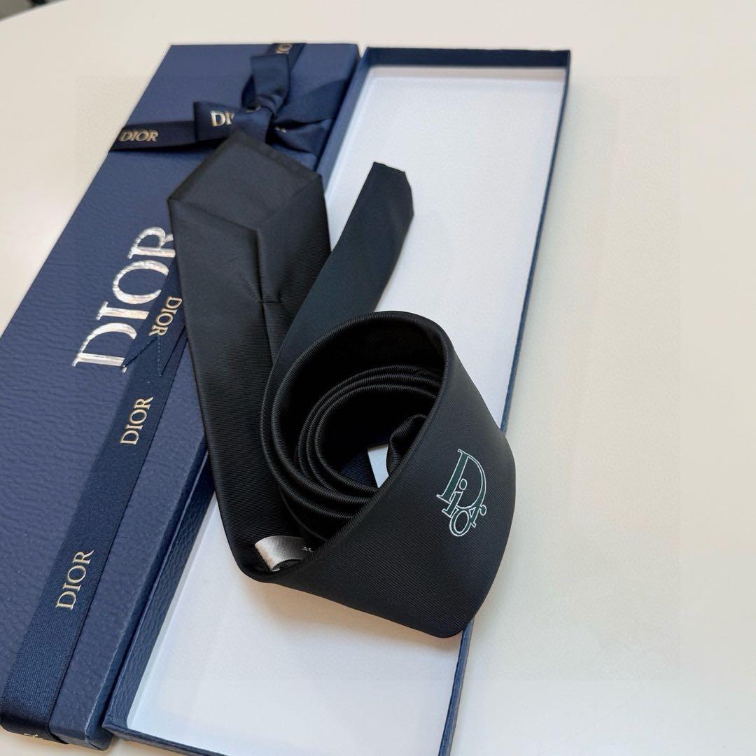 DIOR ロゴ入り ネクタイ ブラック系