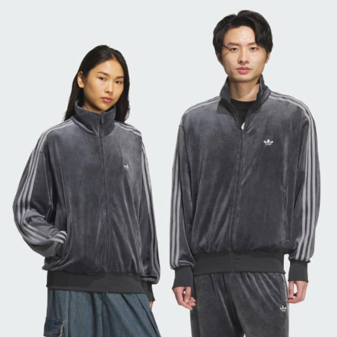 【大人気】adidas ファイヤーバード トラックトップ ベロア ダークグレー