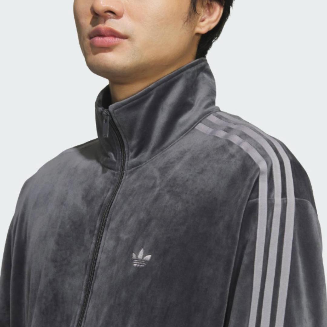 【大人気】adidas ファイヤーバード トラックトップ ベロア ダークグレー