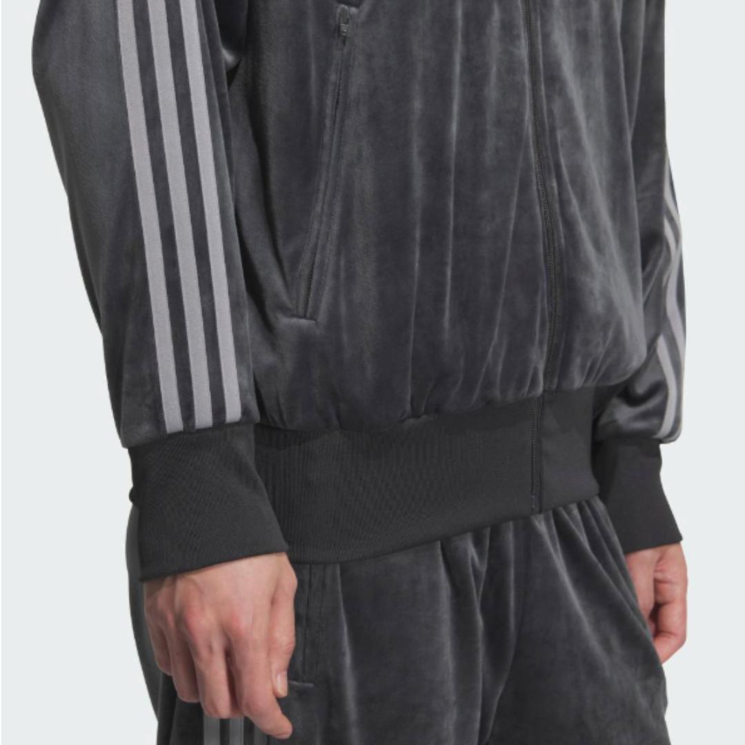 【大人気】adidas ファイヤーバード トラックトップ ベロア ダークグレー